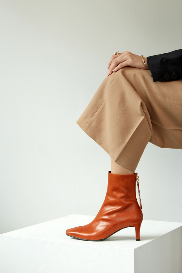 Meiel Dew - 부츠/워커 - Square Toe Point Ankle Boots MD20FW1070-Tan Brown