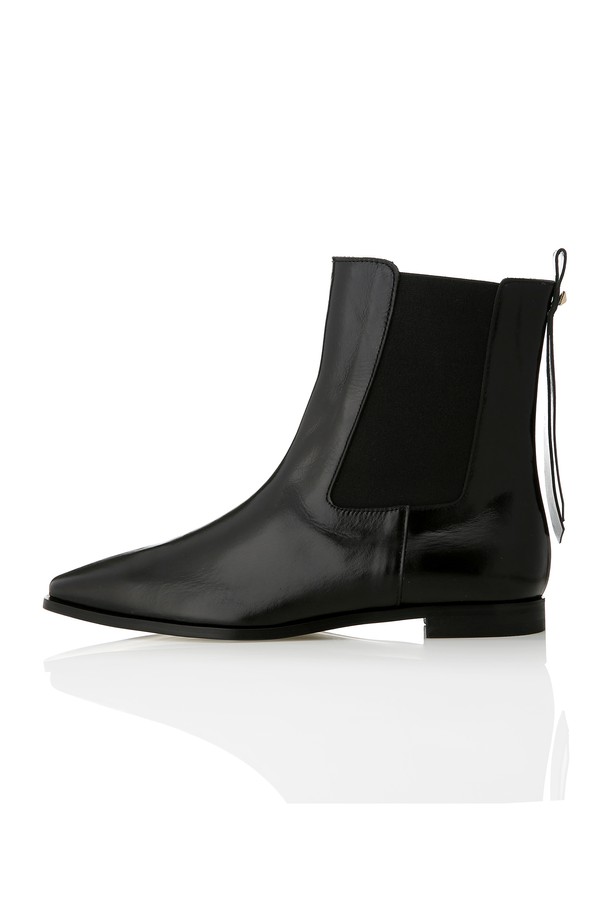 Meiel Dew - 여성 부츠 / 워커 - Stud Point Flat Chelsea boots- MD1091b Black