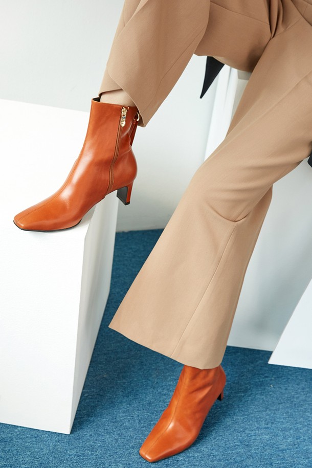 Meiel Dew - 부츠/워커 - Square Toe Point Ankle Boots MD20FW1070-Tan Brown