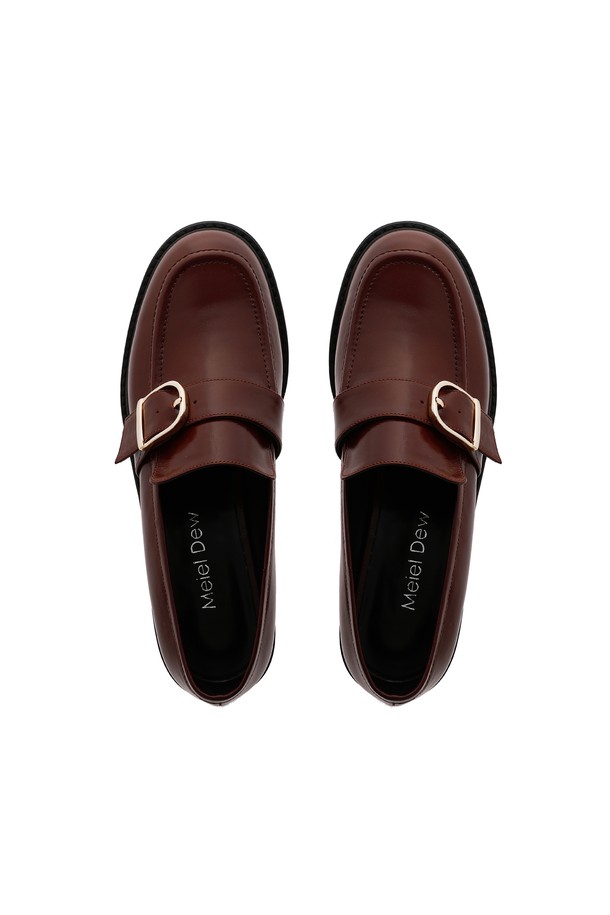 Meiel Dew - 여성 펌프스 / 로퍼 - Buckle Point Classic Loafer - MD1109f Brown