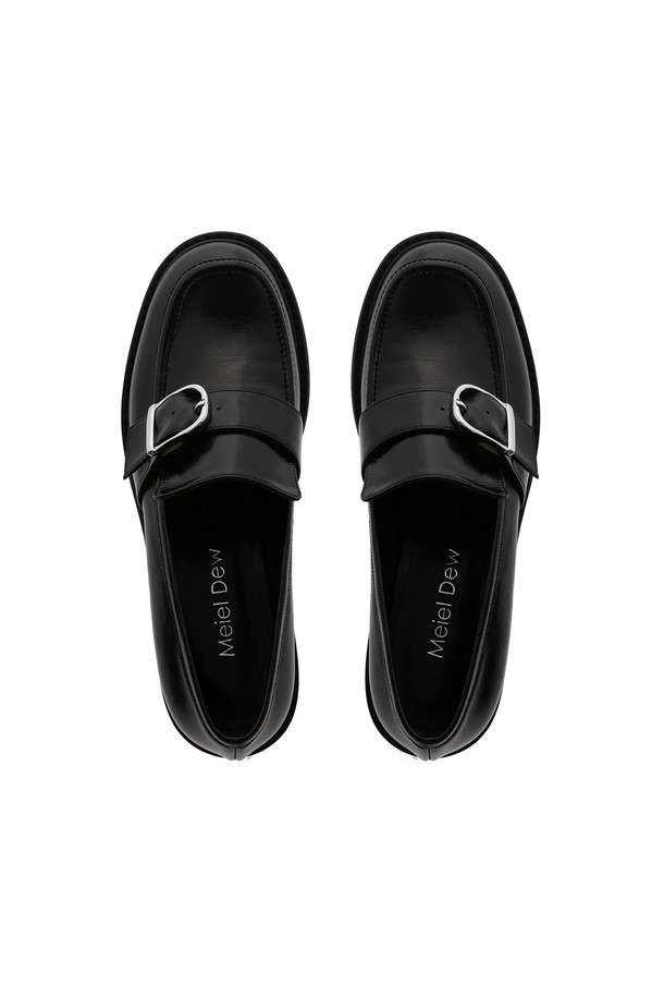 Meiel Dew - 여성 펌프스 / 로퍼 - Buckle Point Classic Loafer - MD1109f Black