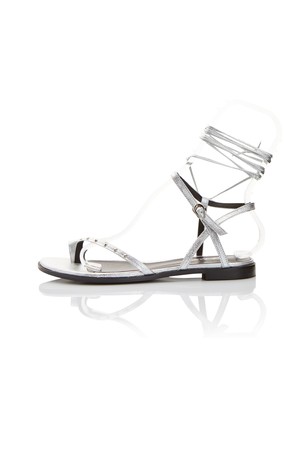 Flat strap sandals MD1014 Silver