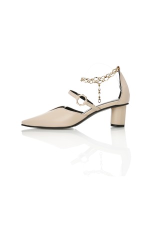 Chain Point Strap Pumps MD20SS1055 Skin Beige