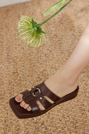 Strap Platform Slider Sandals MD1108s Brown