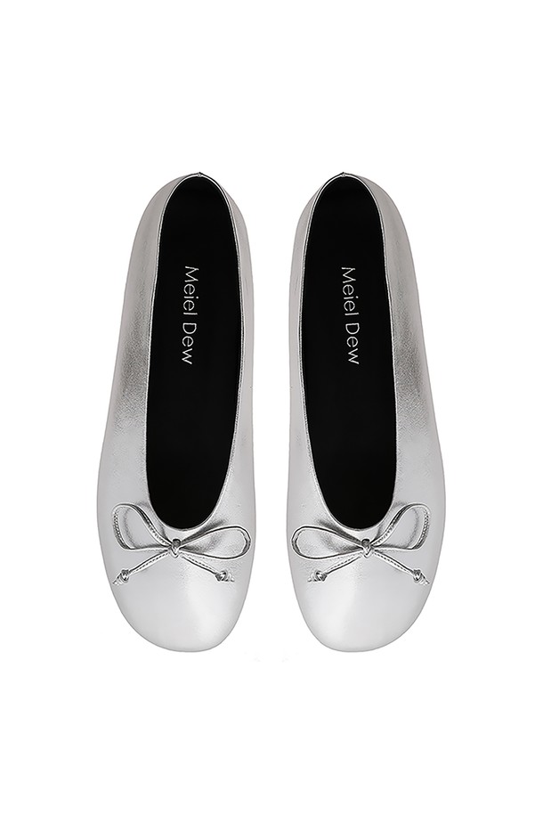 Meiel Dew - 플랫 - MD1112f Ballerina Ribbon Flats_Silver