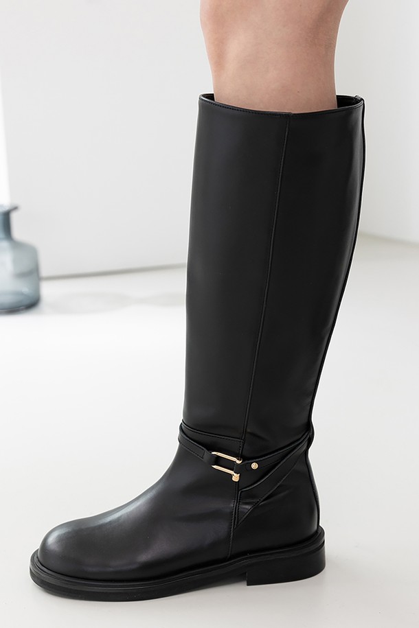 Meiel Dew - 부츠/워커 - MD1123b Strap Point Long Boots_Black