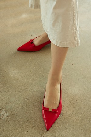 MD1116p Pointed Toe Ribbon Slingback_Red