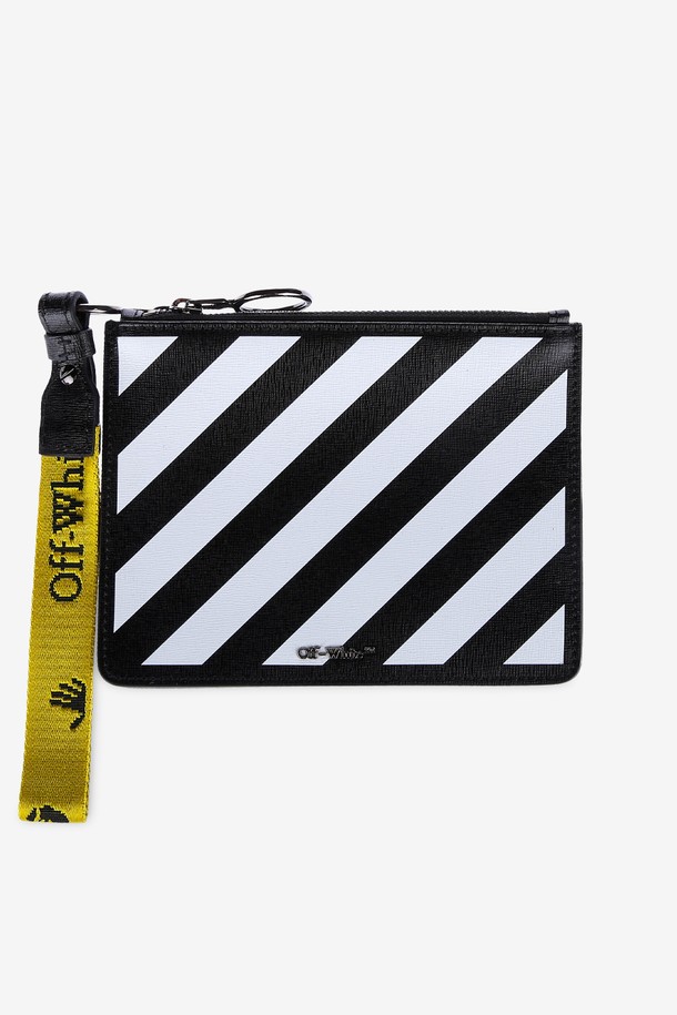 OFF-WHITE - 클러치/파우치 - 스크래치_오프화이트 여성 사선 블랙 클러치백 OWNA048F20LEA001 1001(094503)