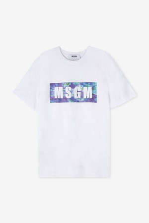 스크래치_MSGM 남성 멀티 박스 로고 화이트 반팔티 2840MM234 207098 01(144287)