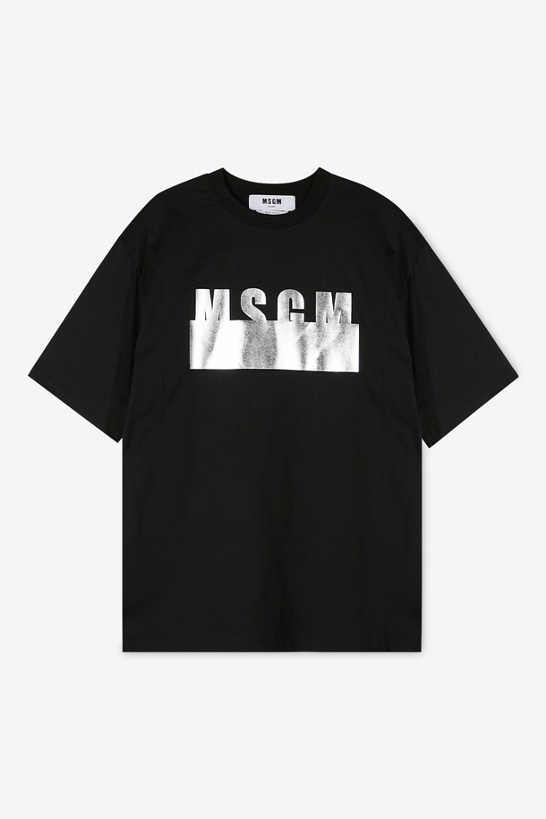 MSGM - 반팔티셔츠 - MSGM 여성 메탈로고 블랙 반팔티 3041MDM180 217298 99