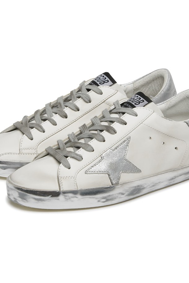 GOLDEN GOOSE - 스니커즈 - 골든구스 남성 슈퍼스타 E36 스파클 화이트/실버 스니커즈 GMF00101 F000314 80185