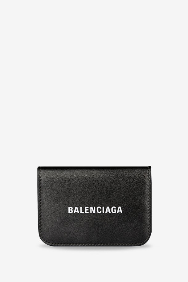 BALENCIAGA - 반지갑 - 발렌시아가 여성 로고 블랙 반지갑 593813 1NDI3 1015