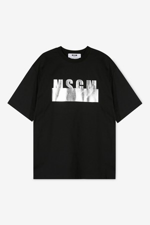 MSGM 여성 메탈로고 블랙 반팔티 3041MDM180 217298 99