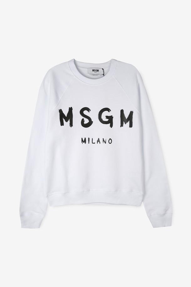 MSGM - 긴팔티셔츠 - MSGM 여성 브러쉬로고 화이트 맨투맨 2000MDM513 200000 01