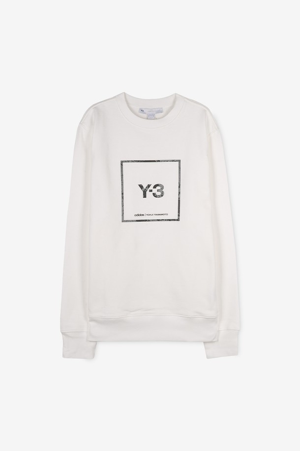 Y-3 - 스웨트셔츠 - Y-3 남성 스퀘어 로고 화이트 맨투맨 GV6058 WHITE