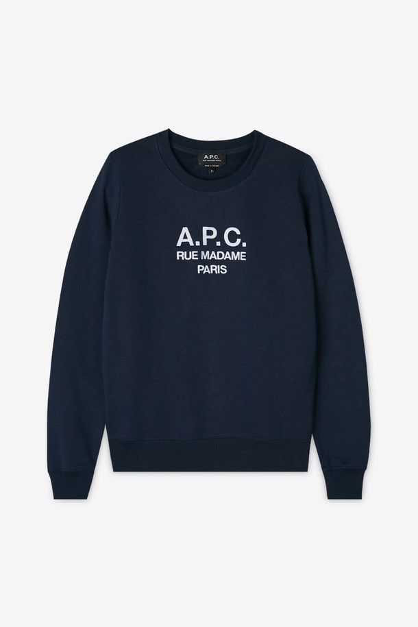 A.P.C. - 긴소매 티셔츠 - 아페쎄 여성 티나 네이비 맨투맨 COEZD F27561 IAJ