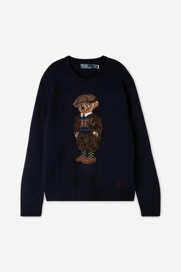 RALPH LAUREN - 스웨터 - 스크래치_폴로랄프로렌 남성 프린트 베어 네이비 니트 710876521 001(138743)