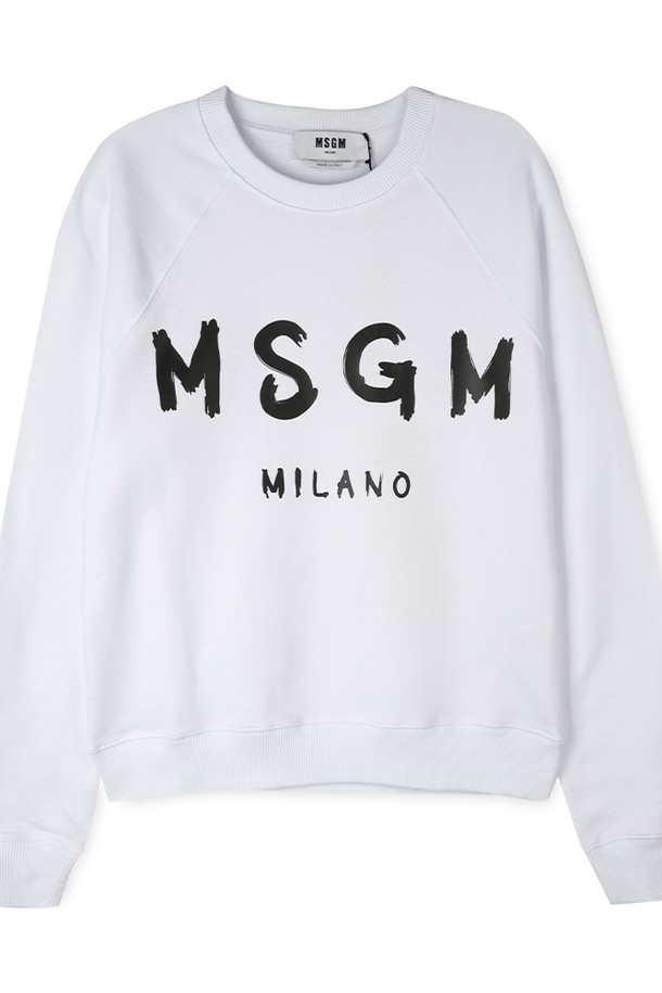 MSGM - 긴팔티셔츠 - MSGM 여성 브러쉬로고 화이트 맨투맨 2000MDM513 200000 01