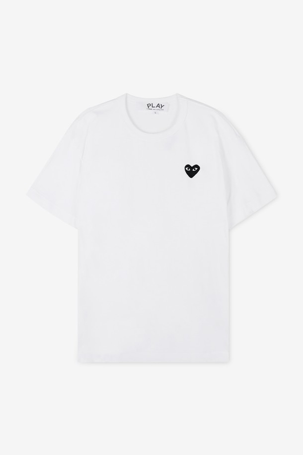 Comme des Garçons - 반팔티셔츠 - 꼼데가르송 남성 하트 와펜 화이트 반팔티 AZ T064 051 2