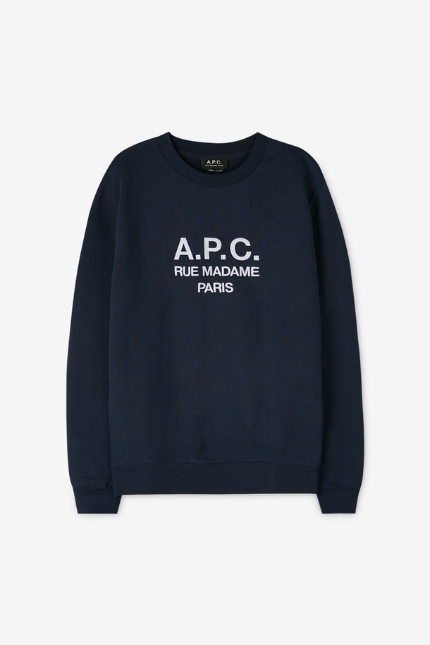 A.P.C. - 스웨트셔츠 - 아페쎄 남성 루퍼스 로고 네이비 맨투맨 COEZD H27500 IAJ