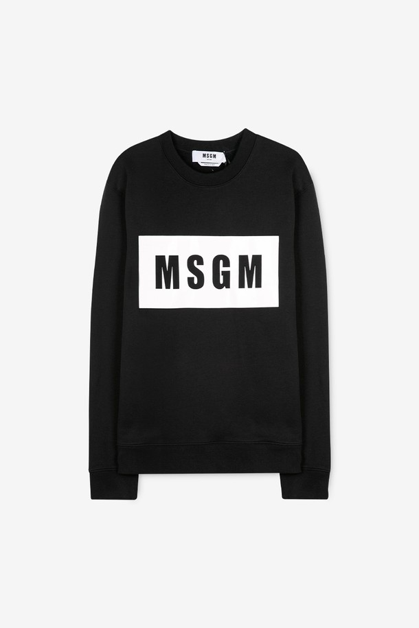 MSGM - 스웨트셔츠 - MSGM 남성 박스 로고 블랙 맨투맨 2940MM163 207599 99