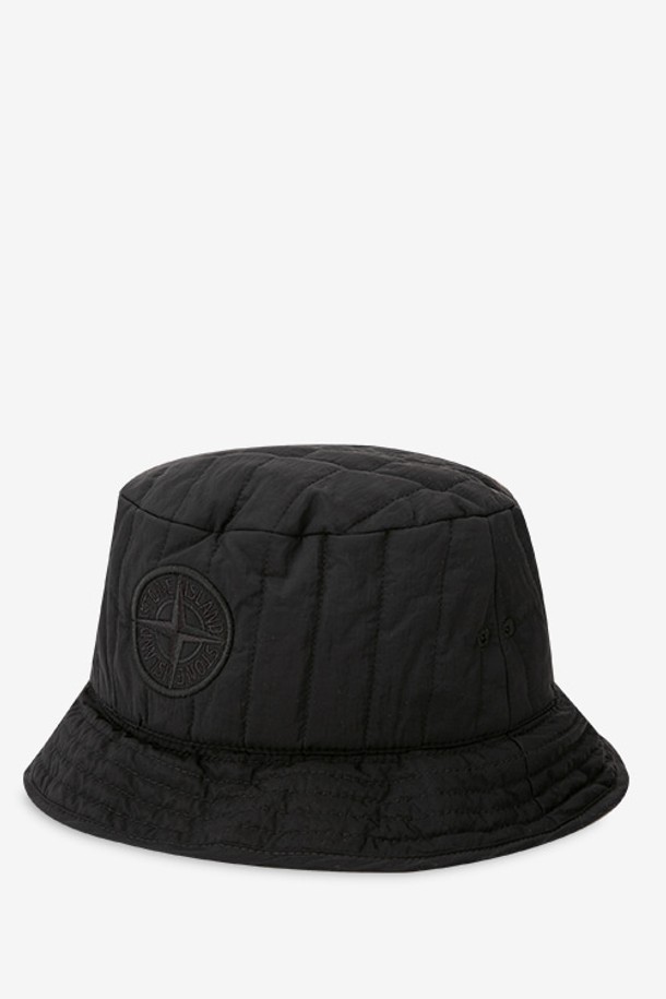 STONE ISLAND - 토트백 - 스톤아일랜드 남성 로고 퀼팅 블랙 버킷햇 771599876 V0029