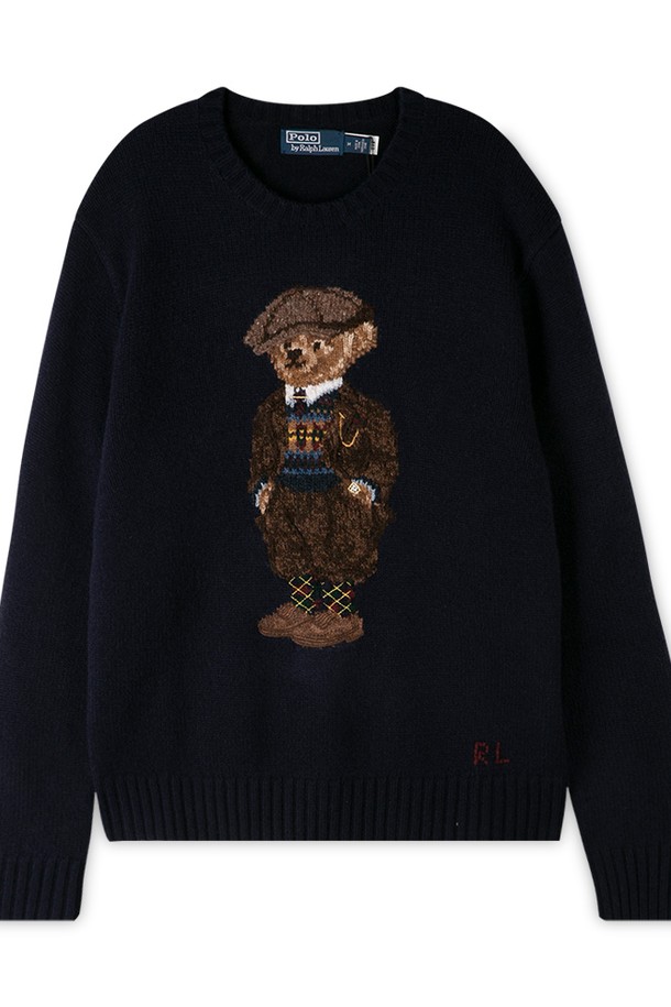 RALPH LAUREN - 스웨터 - 스크래치_폴로랄프로렌 남성 프린트 베어 네이비 니트 710876521 001(138743)