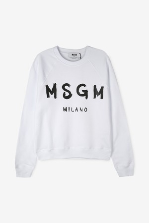 MSGM 여성 브러쉬로고 화이트 맨투맨 2000MDM513 200000 01