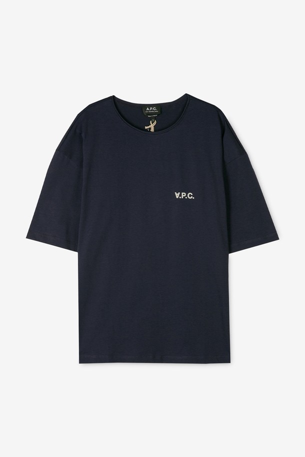 A.P.C. - 반팔티셔츠 - 아페쎄 남성 제레미 VPC 로고 다크 네이비 반팔티 COFDW H26194 IAK