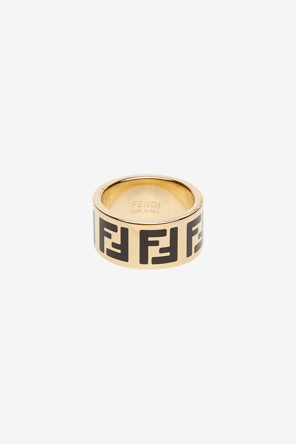 FENDI - 반지 - 펜디 여성 포에버 소프트골드/블랙 반지 8AG945 TL9 F0RNG