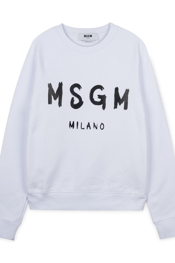 MSGM - 긴팔티셔츠 - MSGM 여성 브러쉬드 로고 화이트 맨투맨 2000MDM513 200001 01