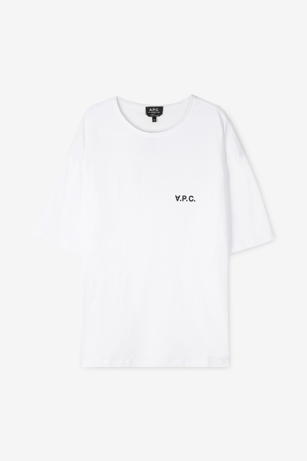 A.P.C. - 반팔티셔츠 - 아페쎄 남성 제레미 VPC 로고 화이트 반팔티 COFDW H26194 AAB