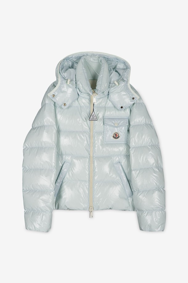 MONCLER - 점퍼 - 몽클레어 여성 로고 패치 블루 패딩 1A00002 597EU 71T