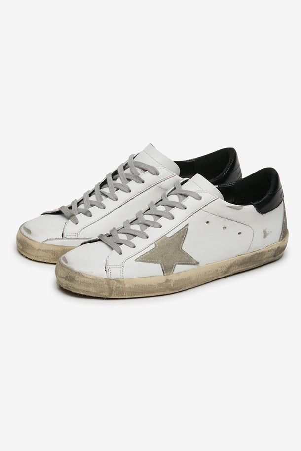 GOLDEN GOOSE - 스니커즈 - 골든구스 남성 슈퍼스타 W55 블랙탭 화이트/블랙 스니커즈 GMF00102 F000318 10220