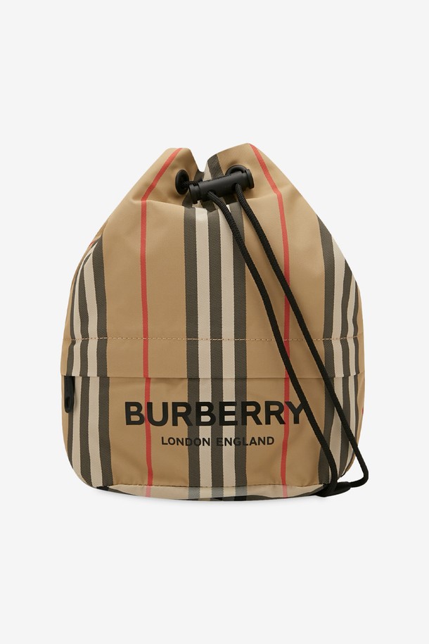 BURBERRY - 숄더백 - 버버리 여성 포이베 스트라이프 베이지 버킷백 8026737