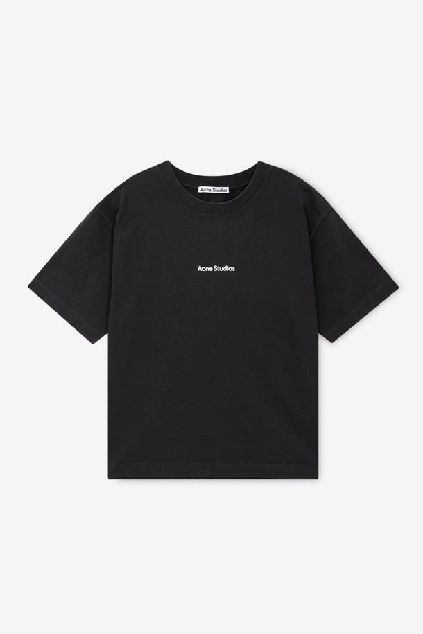 Acne Studios - 반팔티셔츠 - 아크네 남성 로고 프린팅 블랙 반팔티 CL0275 900