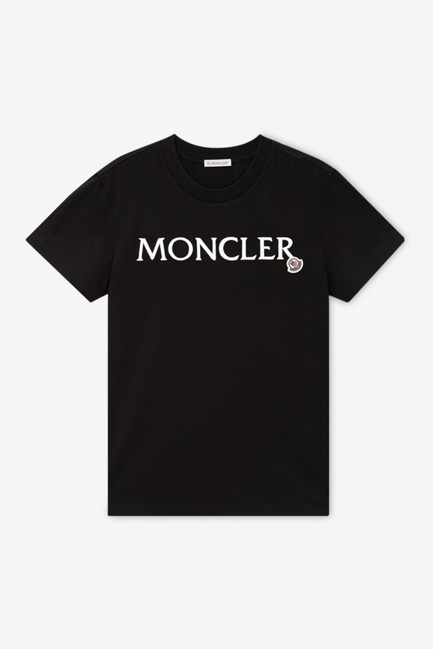 MONCLER - 반팔티셔츠 - 몽클레어 남성 로고 패치 블랙 반팔티 8C00011 89AIJ 999