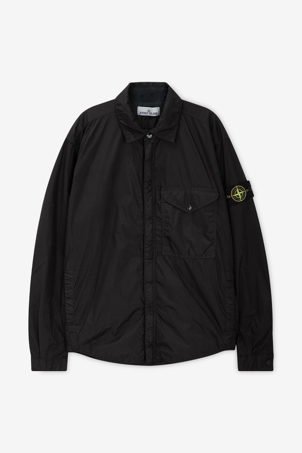 STONE ISLAND - 수트/블레이저자켓 - 스톤아일랜드 남성 와펜 패치 블랙 자켓 8115Q0123 V0029