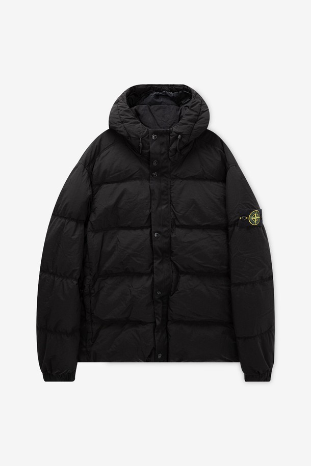 STONE ISLAND - 다운/패딩 - 스톤아일랜드 남성 와펜 패치 블랙 패딩 811541419 V0029