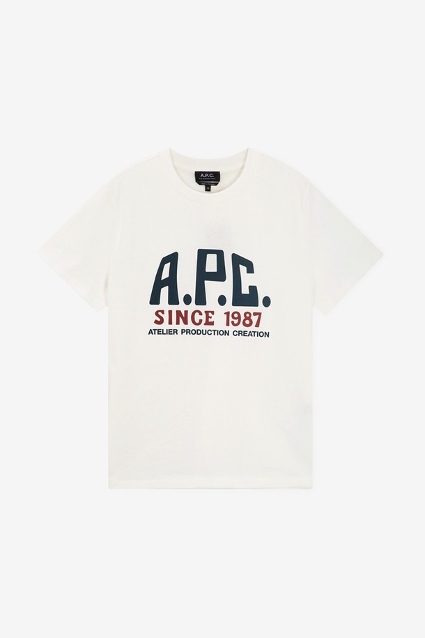 A.P.C. - 반팔티셔츠 - 아페쎄 공용 로고 화이트 반팔티 COHBU M26442 AAB