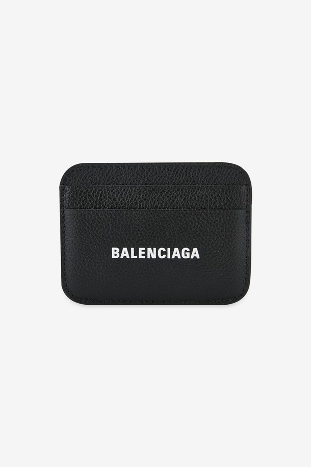 BALENCIAGA - 반지갑 - 발렌시아가 여성 로고 캐쉬 블랙 카드지갑 593812 1IZI3 1090