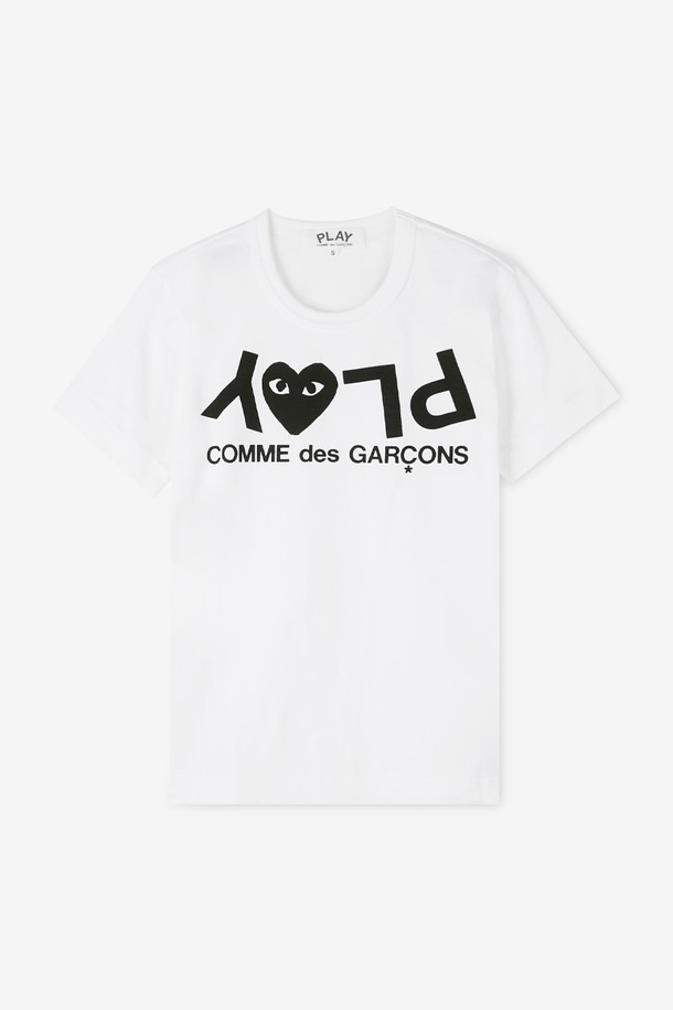 Comme des Garçons - 반소매 티셔츠 - 꼼데가르송 여성 리버스 로고 화이트 반팔티 AZ T067 051 1