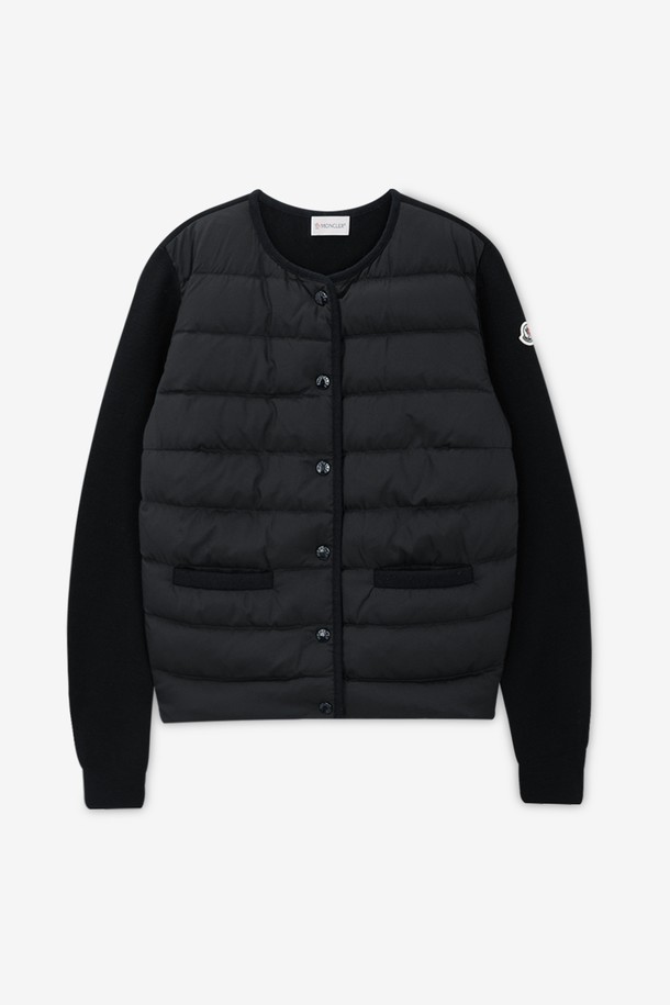 MONCLER - 점퍼 - 몽클레어 여성 로고패치 네이비 니트패딩 9B00006 M1131 742