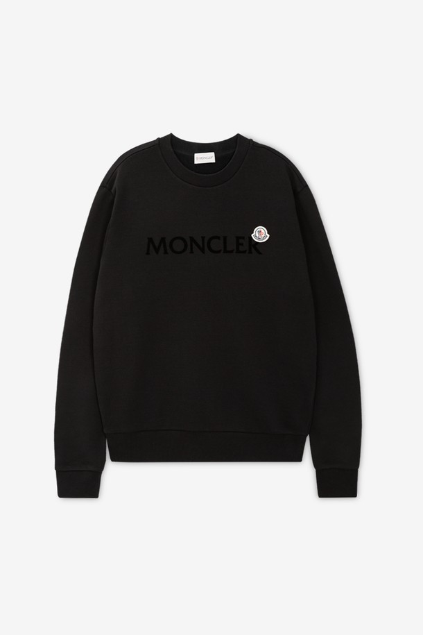 MONCLER - 긴팔티셔츠 - 몽클레어 남성 로고패치 블랙 맨투맨 8G00039 809KR 999