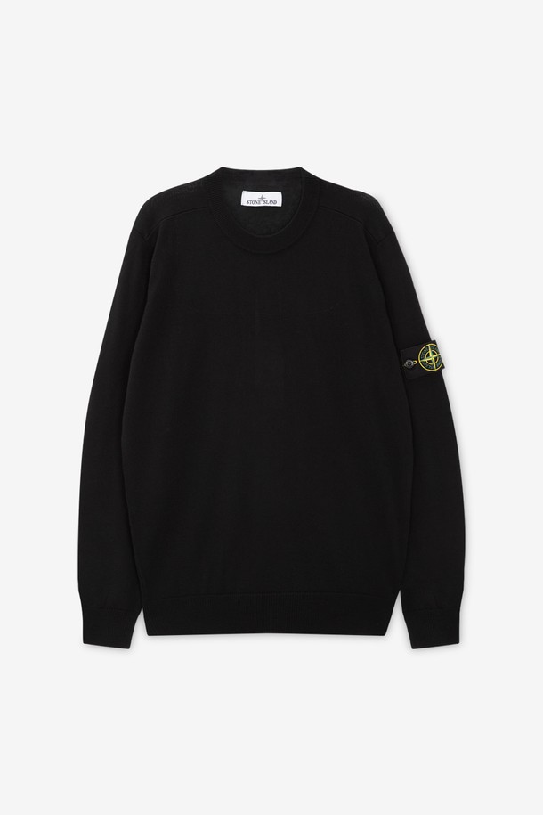 STONE ISLAND - 스웨터 - 스톤아일랜드 남성 와펜 패치 블랙 니트 8115510C4 A0029