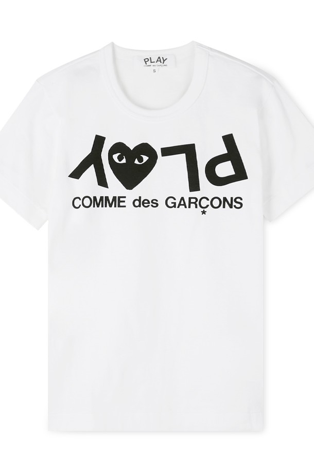 Comme des Garçons - 반소매 티셔츠 - 꼼데가르송 여성 리버스 로고 화이트 반팔티 AZ T067 051 1