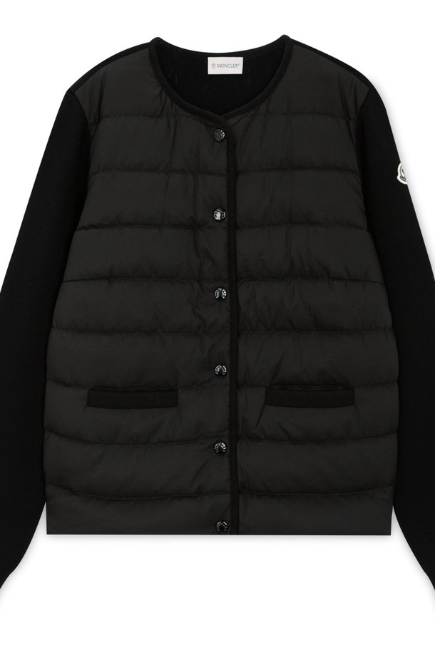 MONCLER - 점퍼 - 몽클레어 여성 로고 패치 블랙 니트패딩 9B00006 M1131 999