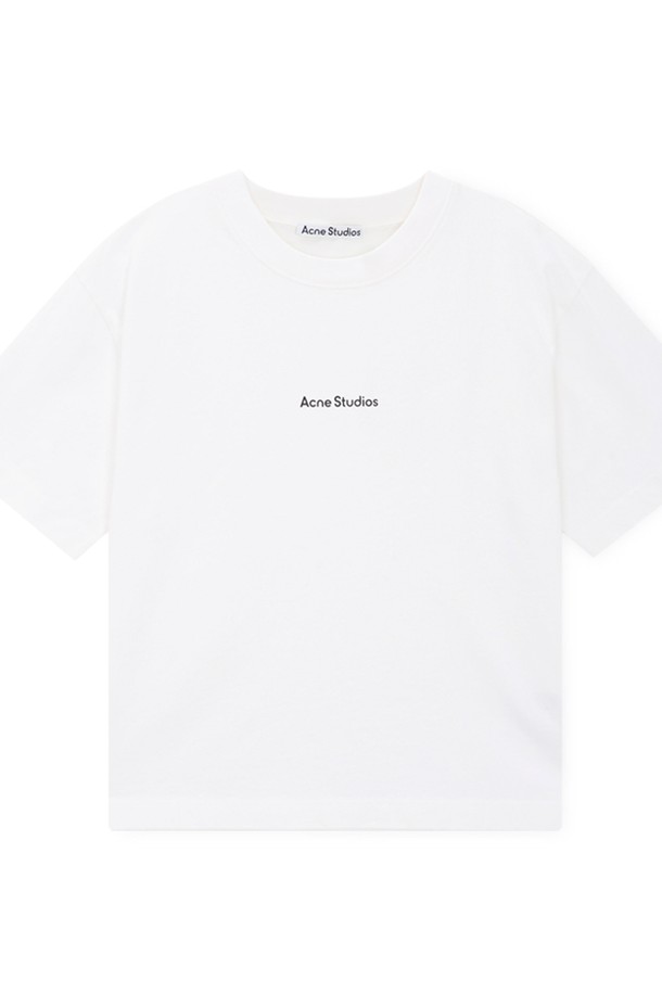 Acne Studios - 반팔티셔츠 - 아크네 남성 로고 프린팅 옵틱 화이트 반팔티 CL0275 183