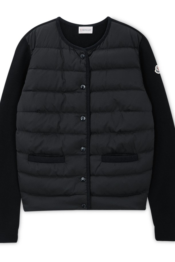 MONCLER - 점퍼 - 몽클레어 여성 로고패치 네이비 니트패딩 9B00006 M1131 742