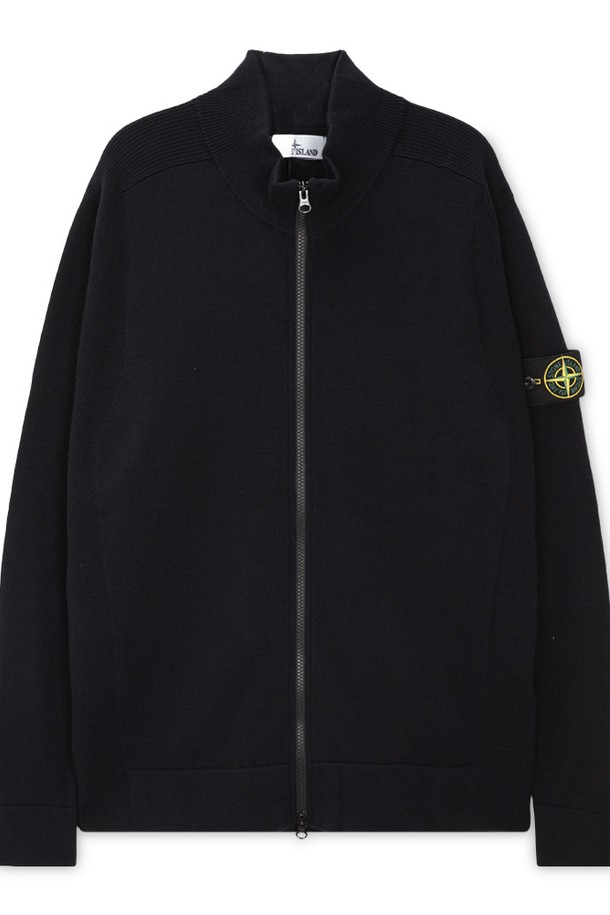 STONE ISLAND - 블루종/점퍼 - 스톤아일랜드 남성 와펜 패치 네이비 니트집업 8115503A1 V0020